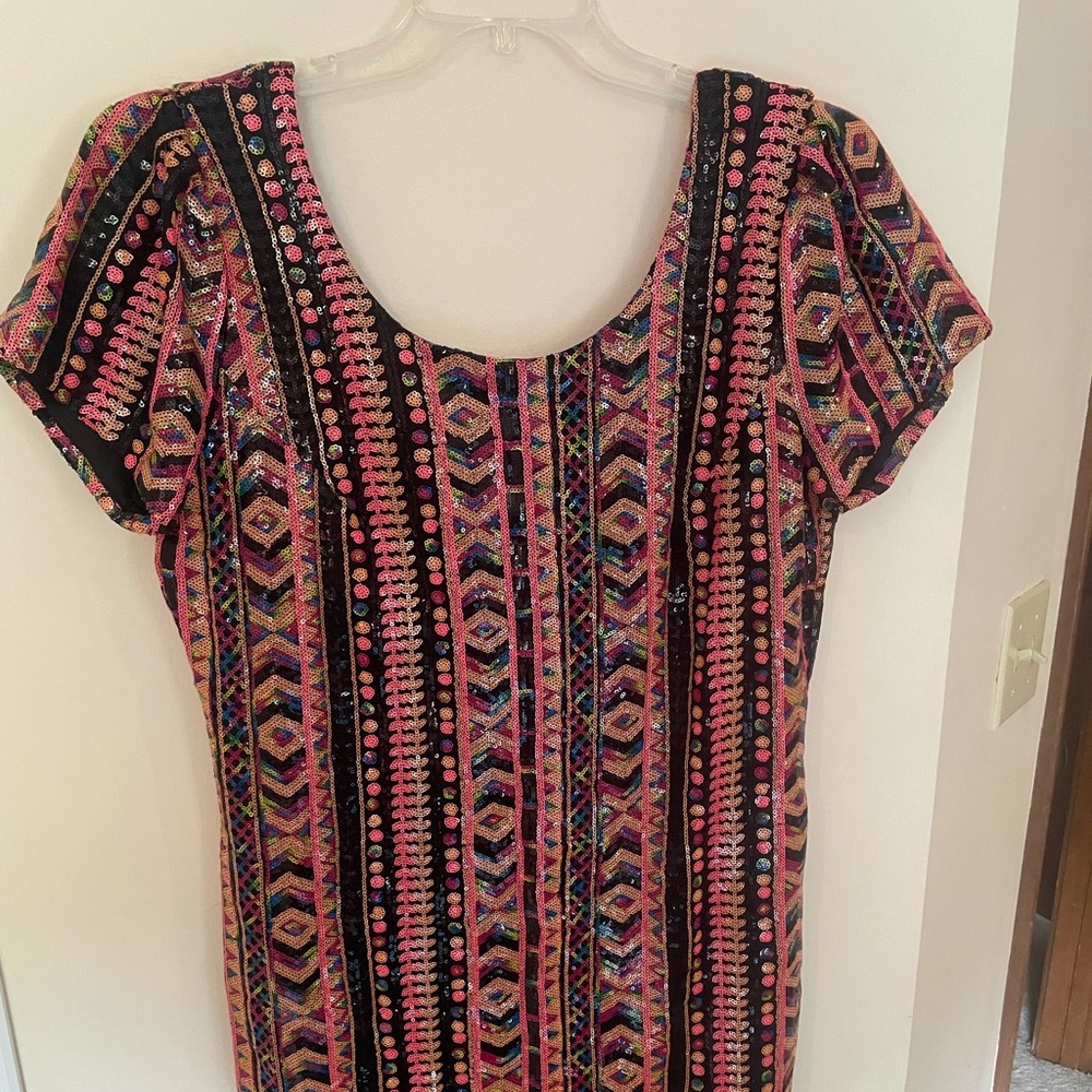 Very Fun Rainbow Sequin Dress
